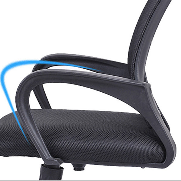 Modern Mesh Task Chair with Fixed Arms Microfiber Ergonomic Computer Chair