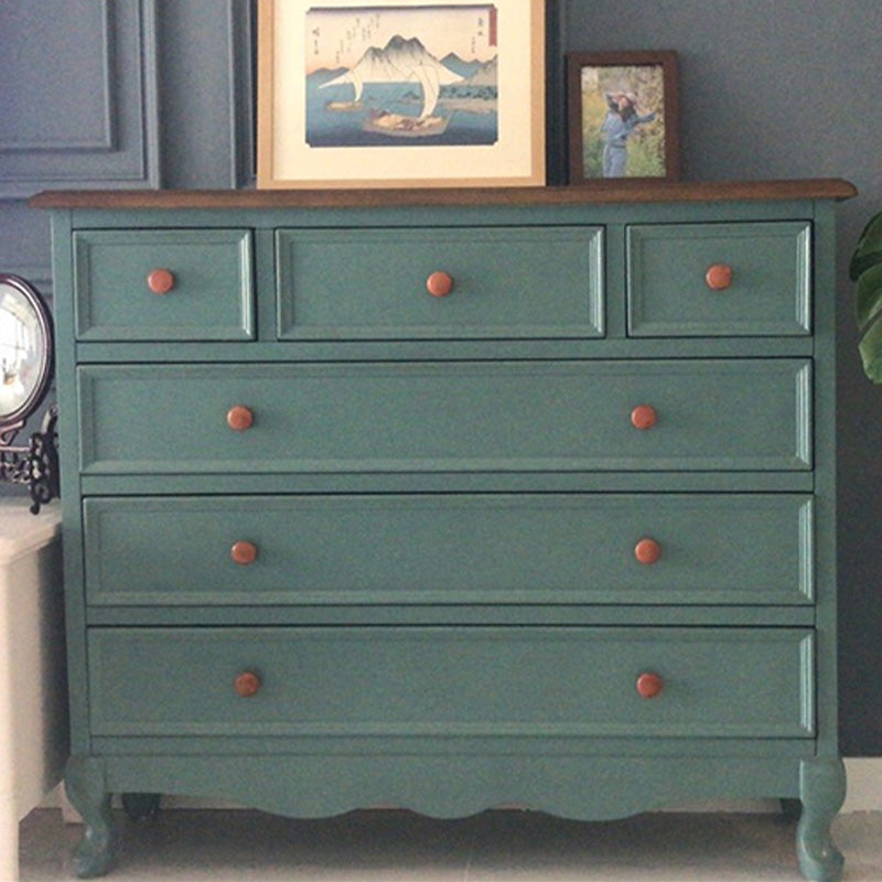 Retro Bedroom Storage Chest Solid Wood Chest Dresser with 5 / 6 Drawers