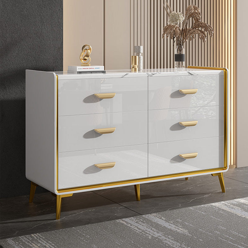 Glam Style Gold Storage Chest Dresser Wooden Chest with Multi Drawers