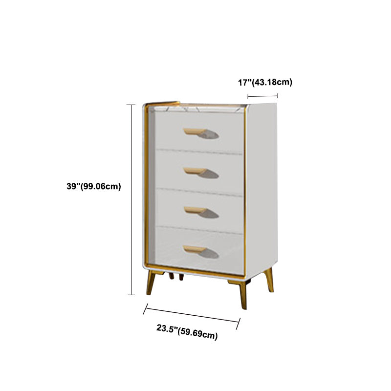 Glam Style Gold Storage Chest Dresser Wooden Chest with Multi Drawers