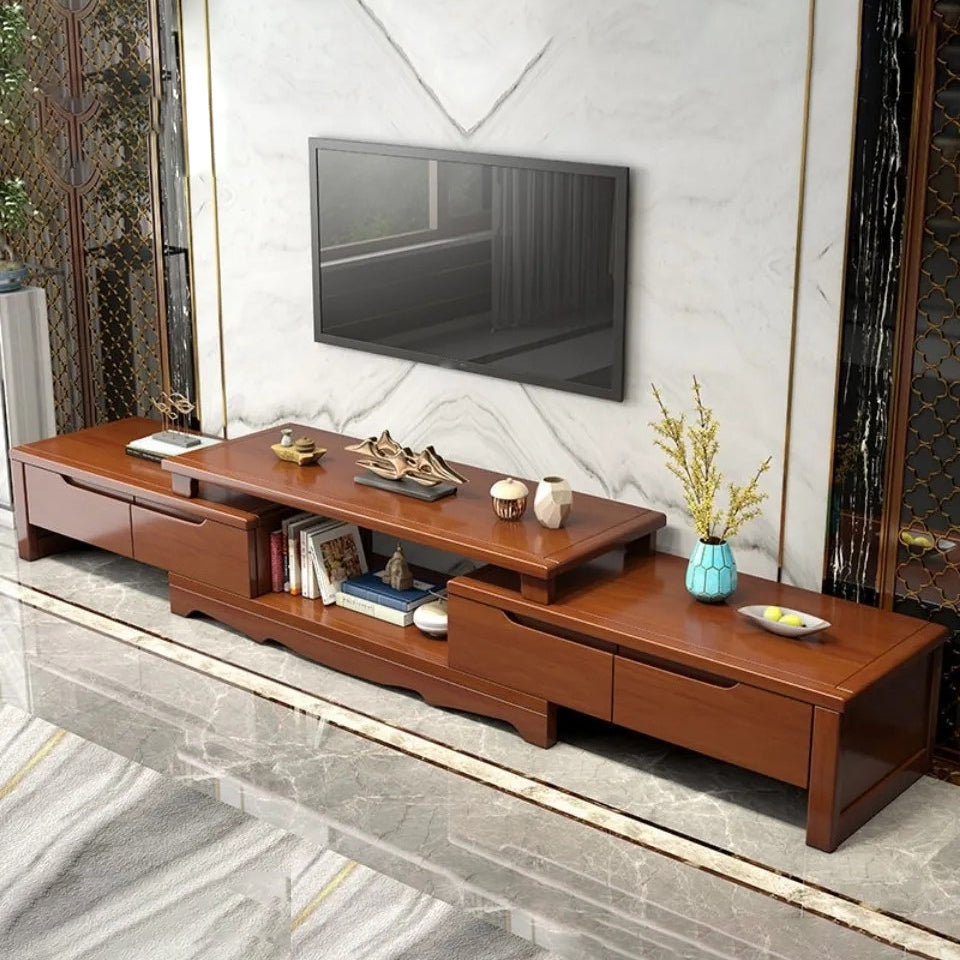 Engineered Wood TV Media Console Traditional TV Media Stand with Drawers