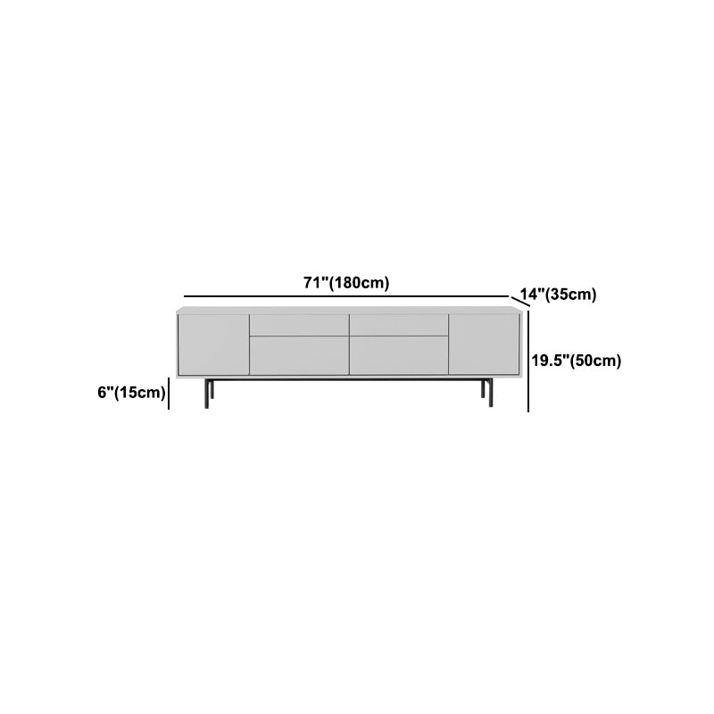 Industrial Enclosed Storage TV Stand Wooden Rectangle TV Cabinet with Splayed Legs