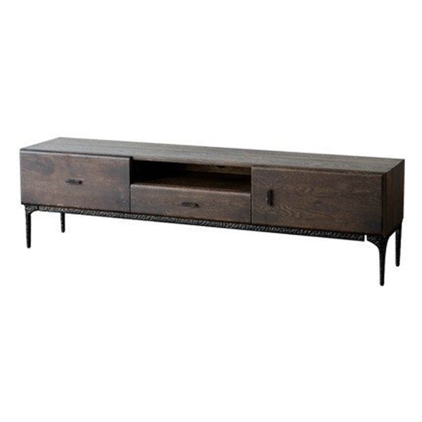 15.75"W TV Stand Industrial Style Solid Wood Brown TV Console with Drawer