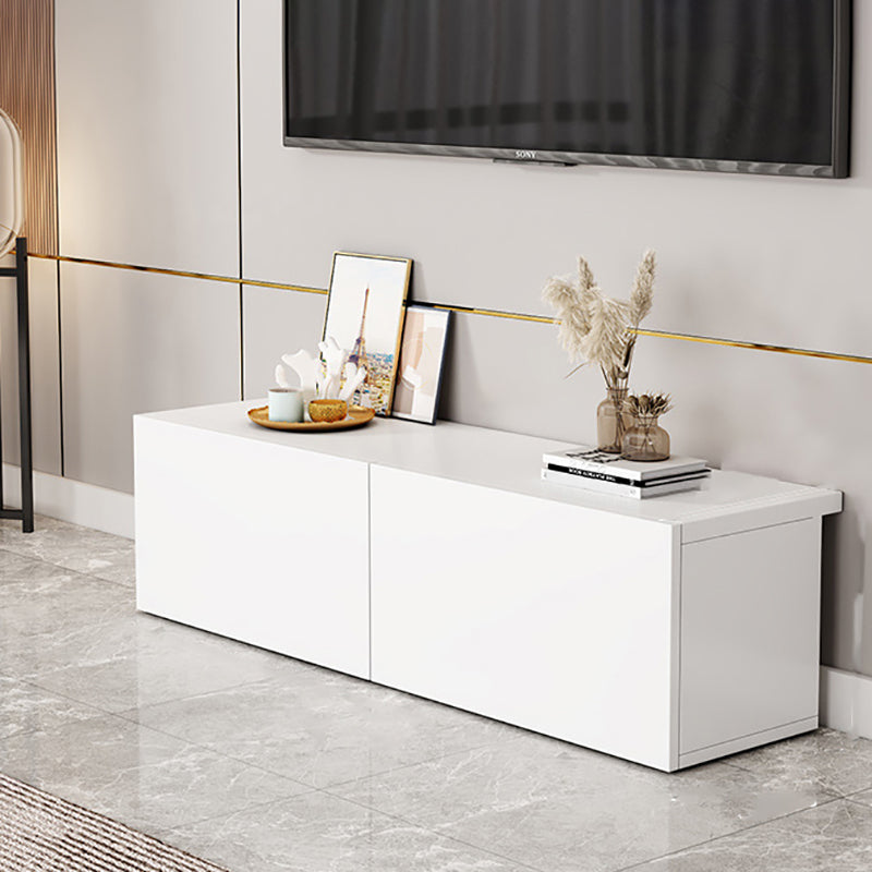 Contemporary TV Stand with Drawers / Cabinets in White , Faux Wood TV Console