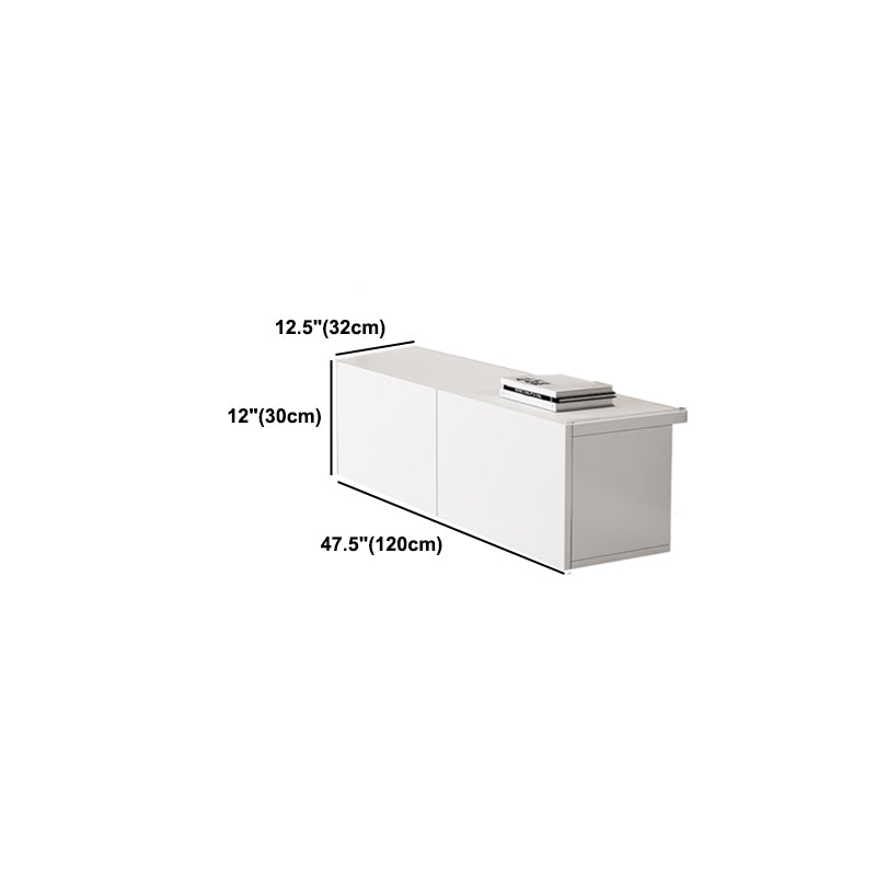 Contemporary TV Stand with Drawers / Cabinets in White , Faux Wood TV Console