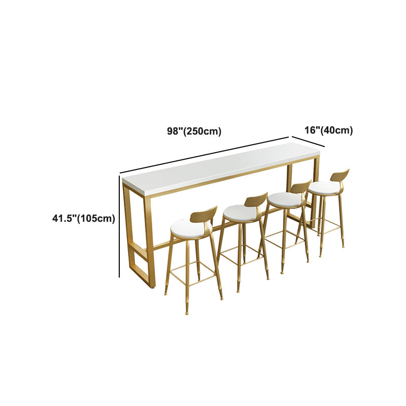 Indoor Bar Height Counter Height Table Contemporary Rectangle Footrest Pub Table