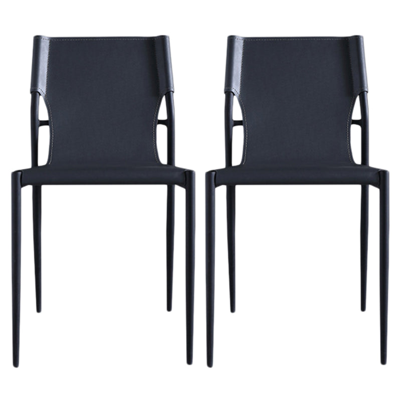 Modern Style Metal Chairs Armless Chair for Kitchen with Metal Legs