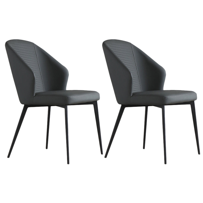 Contemporary Chair Armless Windsor Back Side Chairs for Kitchen with Metal Legs