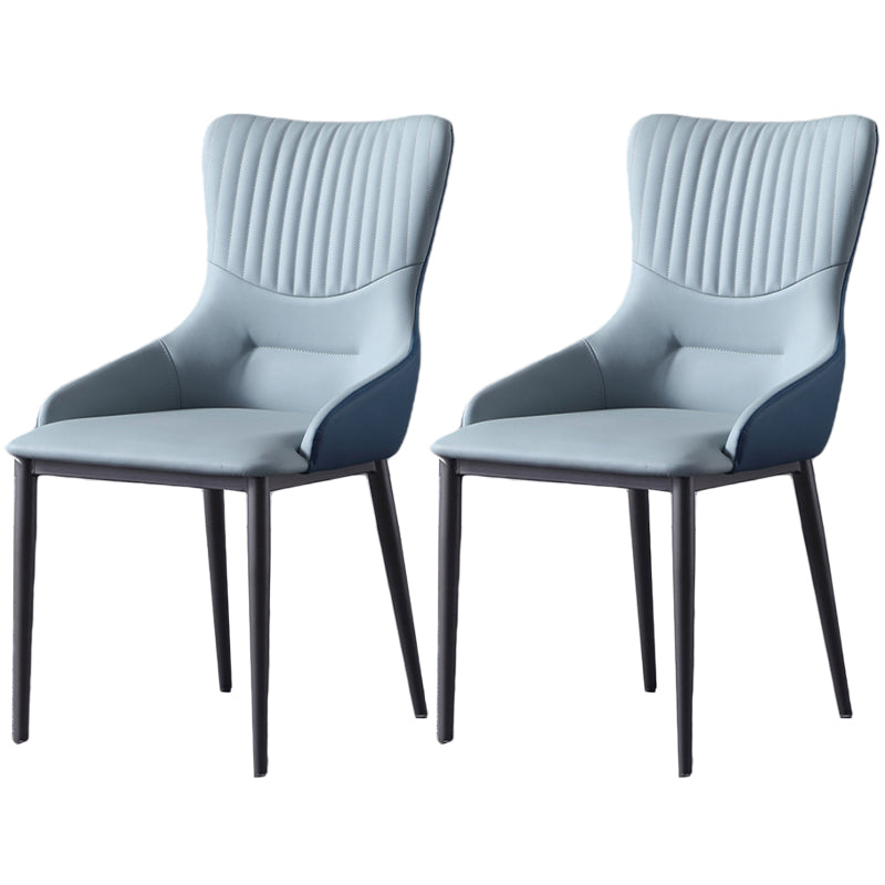 Contemporary Chair Armless Side Chairs for Kitchen with Metal Legs