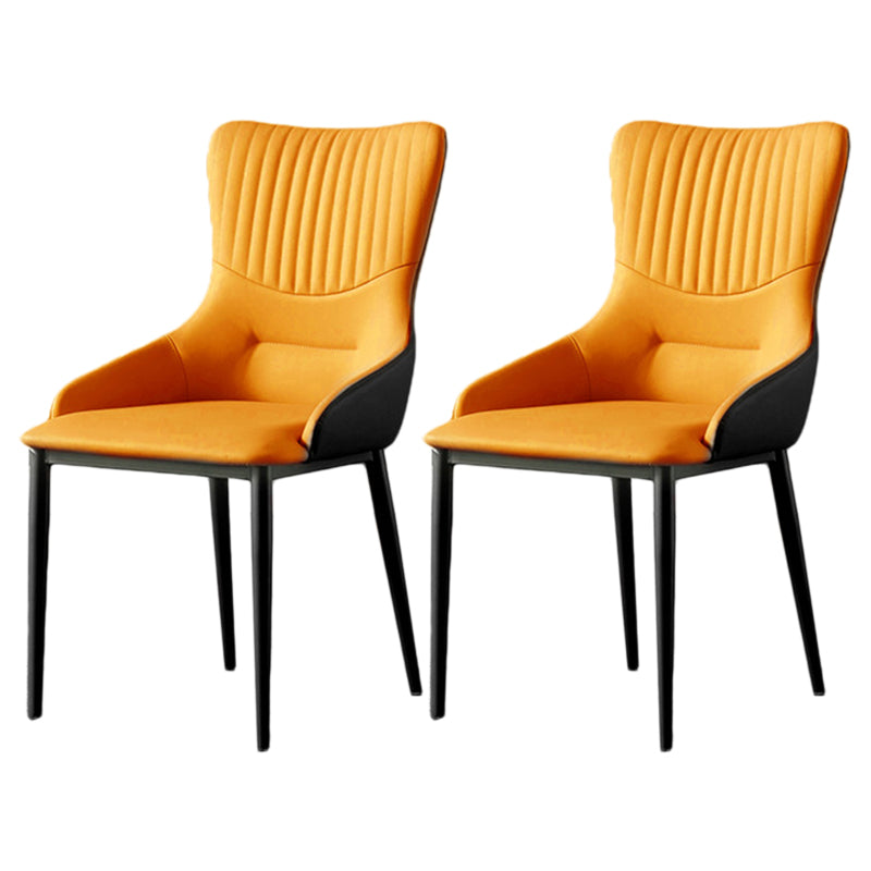 Contemporary Chair Armless Side Chairs for Kitchen with Metal Legs