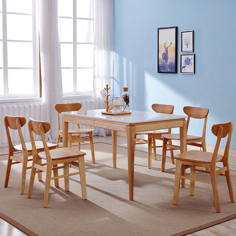 Contemporary Style Chairs Armless Chairs for Kitchen with Wood Legs