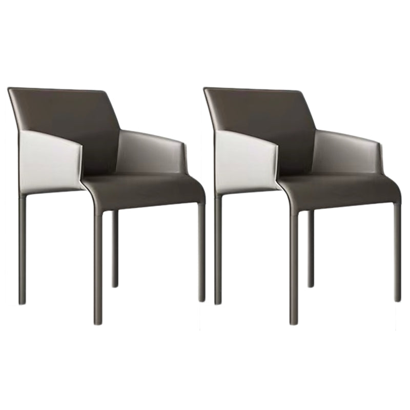 Contemporary Leather Dining Chair Parsons Chair in Matte Finish Indoor