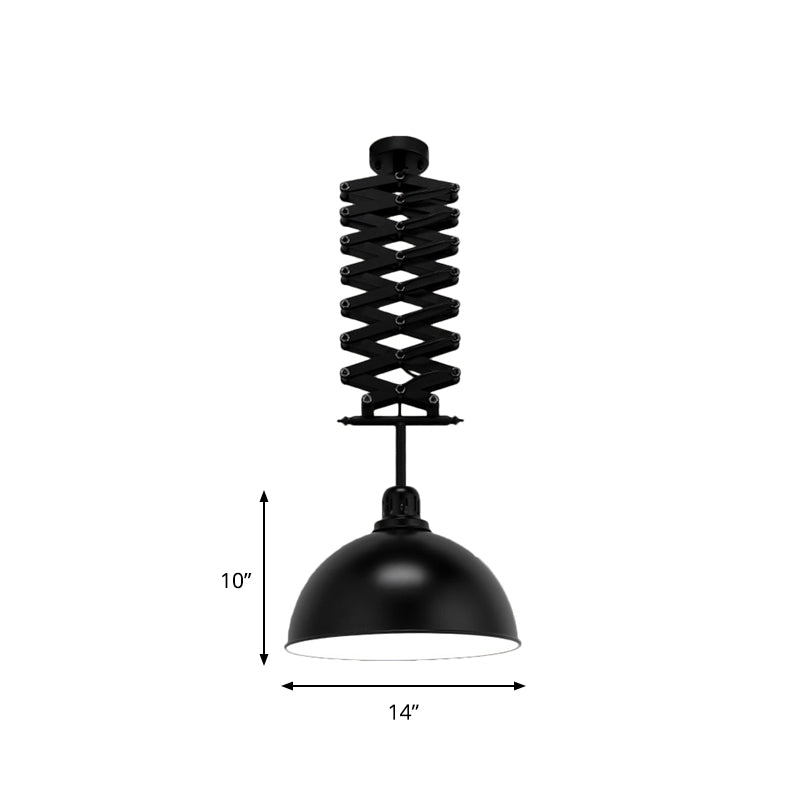 Dome Télescopic Pendant 1 Bulbe Metallic suspendu plafond pour restaurant