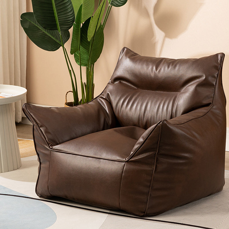 Bonded Leather Lounge Accent Chair with Flared Arms for Living Room