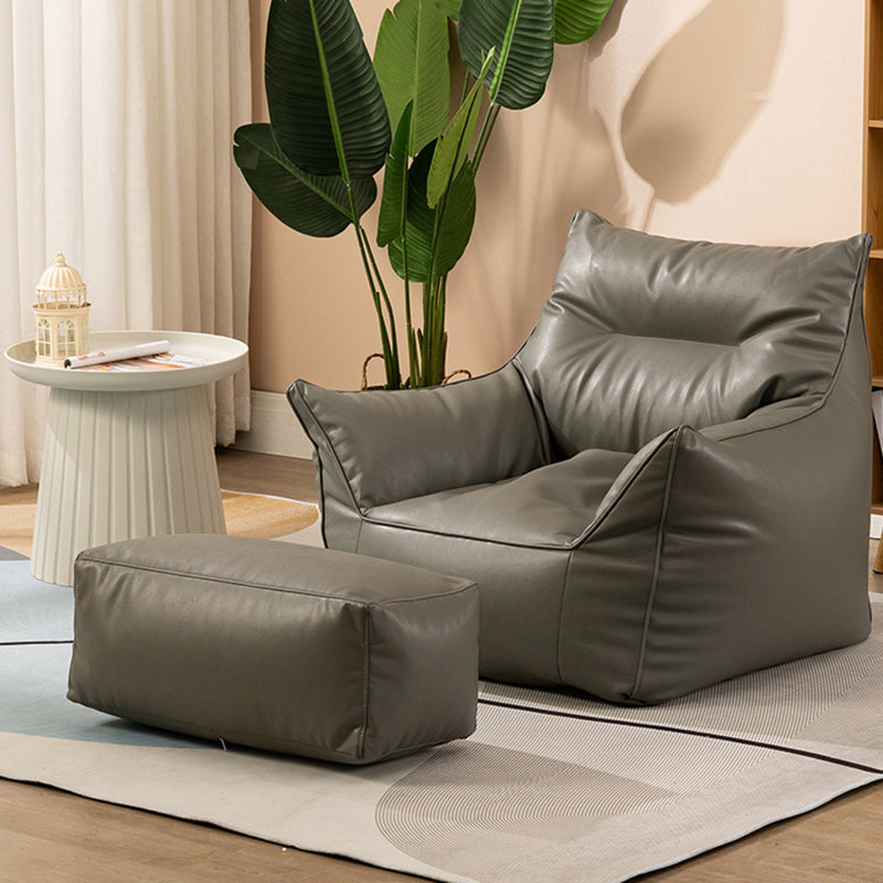 Bonded Leather Lounge Accent Chair with Flared Arms for Living Room