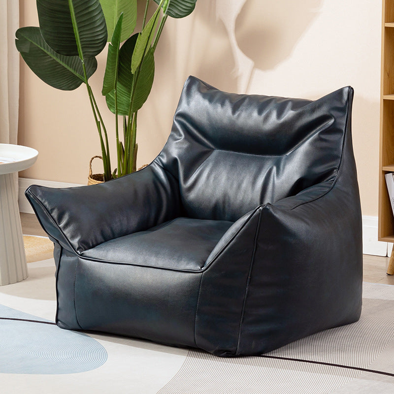 Bonded Leather Lounge Accent Chair with Flared Arms for Living Room