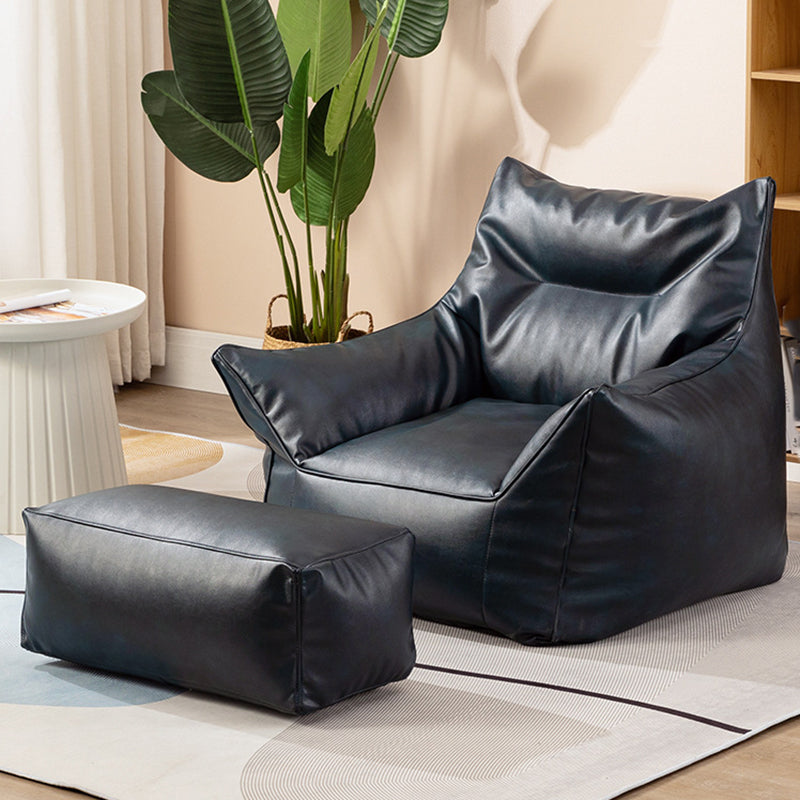 Bonded Leather Lounge Accent Chair with Flared Arms for Living Room