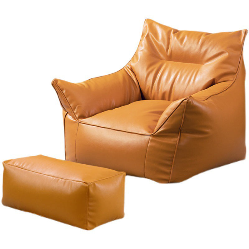 Bonded Leather Lounge Accent Chair with Flared Arms for Living Room