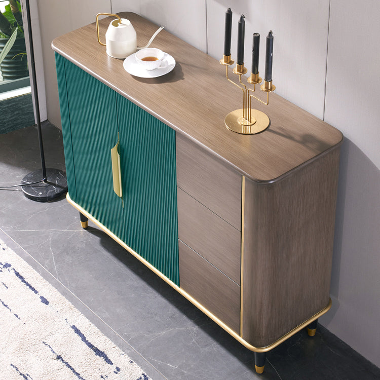 35.43"H Sideboard Glam Style Dining Server with 3 Drawers for Kitchen and Living Room