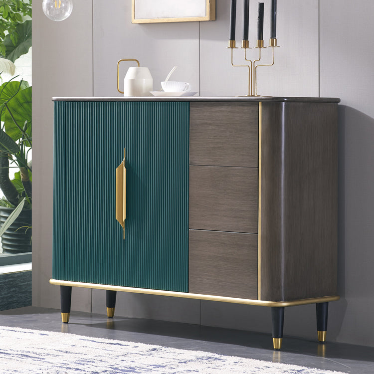 35.43"H Sideboard Glam Style Dining Server with 3 Drawers for Kitchen and Living Room