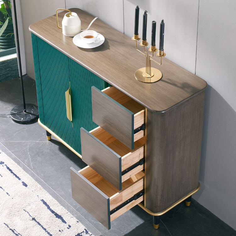 35.43"H Sideboard Glam Style Dining Server with 3 Drawers for Kitchen and Living Room