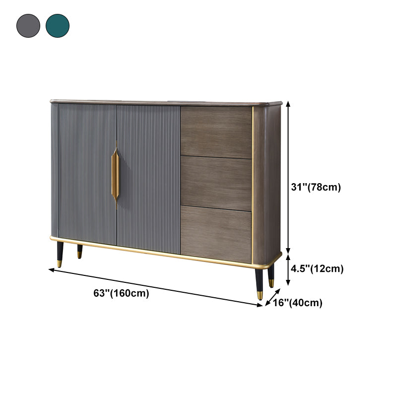 35.43"H Sideboard Glam Style Dining Server with 3 Drawers for Kitchen and Living Room