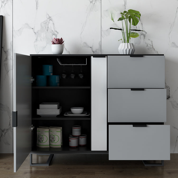 Adjustable Shelving Sideboard Contemporary Dining Sideboard with Door and Drawers