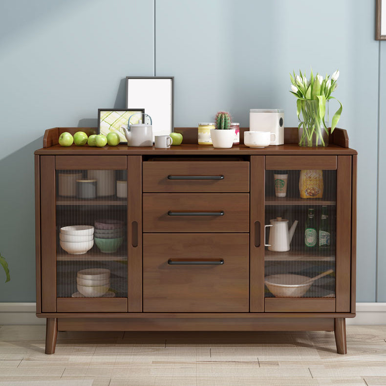 Rubber Wood Dining Server Contemporary Living Room Sideboard with Door