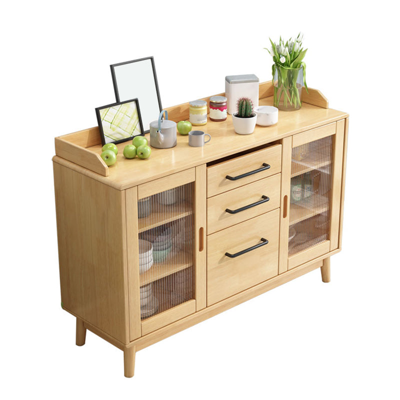 Rubber Wood Dining Server Contemporary Living Room Sideboard with Door