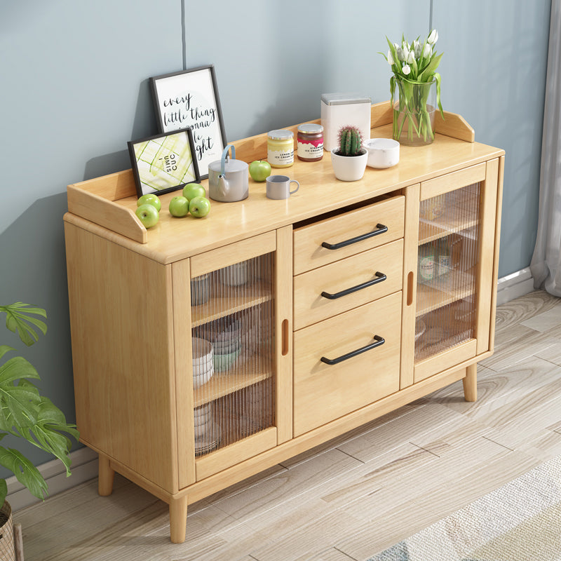 Rubber Wood Dining Server Contemporary Living Room Sideboard with Door