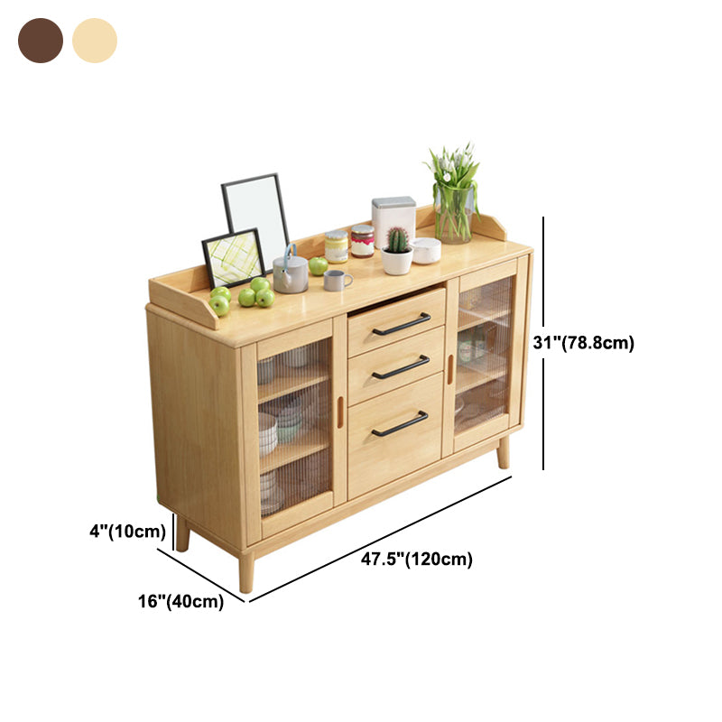 Rubber Wood Dining Server Contemporary Living Room Sideboard with Door