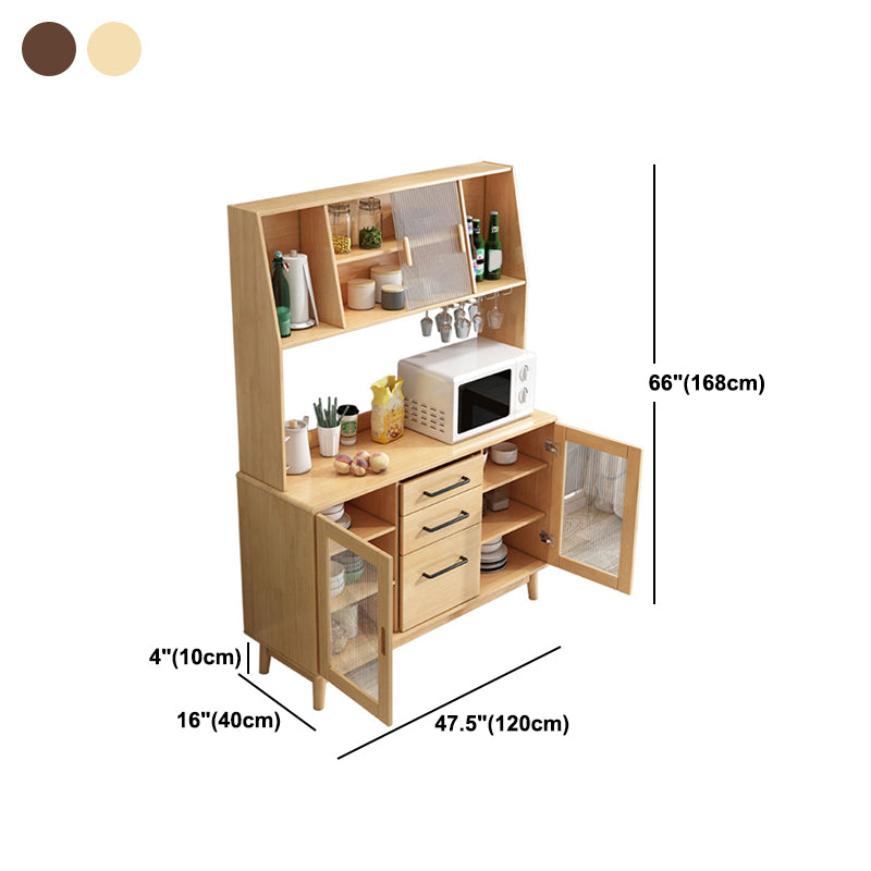 Rubber Wood Dining Server Contemporary Living Room Sideboard with Door