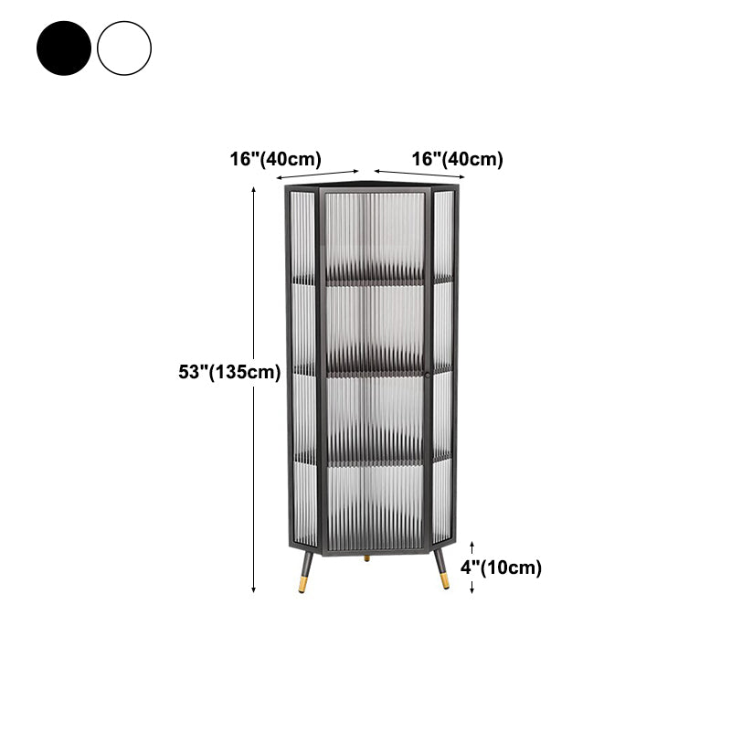 Modern Style Kitchen Server Glass Door Iron Frame Server for Living Room