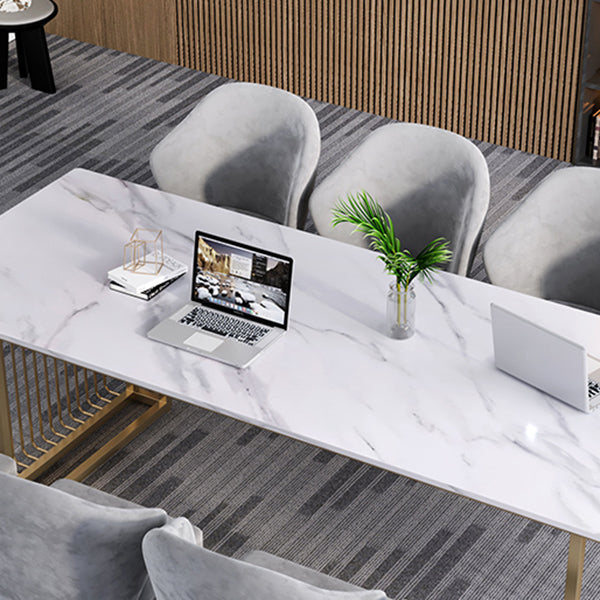 Industrial Style Office Desk Rectangle Artificial Marble Writing Desk