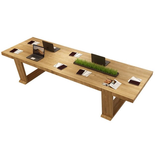 Solid Wood Rectangle Meeting Table Home Office Modern Writing Desk