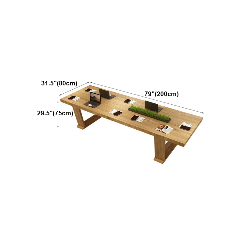 Solid Wood Rectangle Meeting Table Home Office Modern Writing Desk