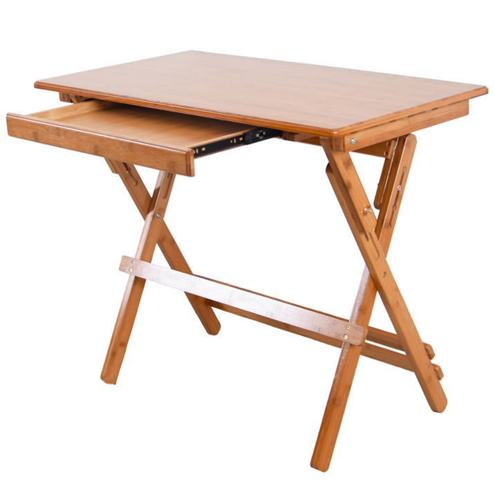 Modern Style Wooden Office Desk Brown Folding Writing Desk for Home