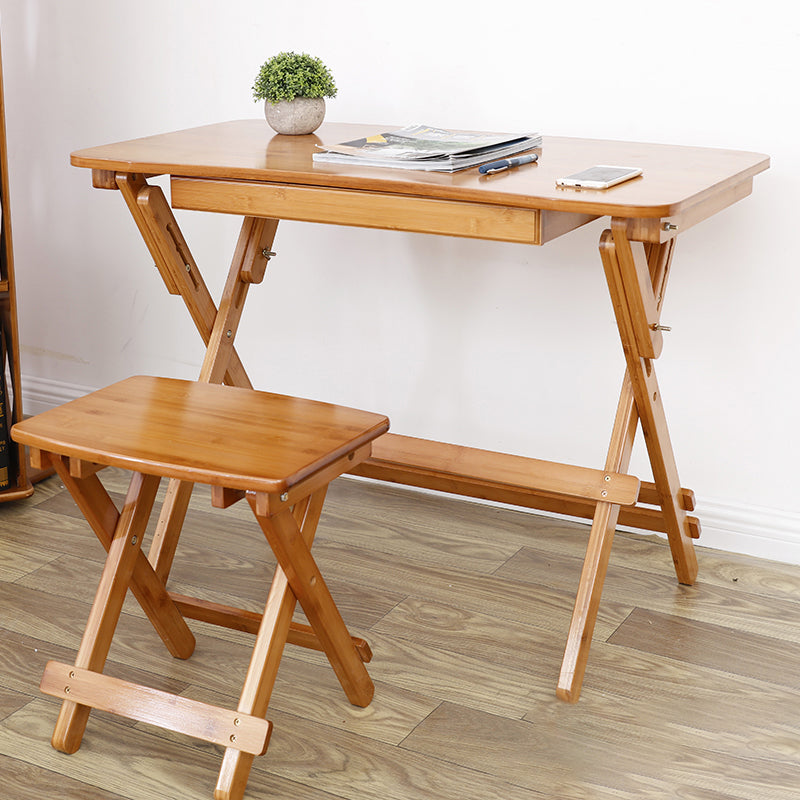 Modern Style Wooden Office Desk Brown Folding Writing Desk for Home