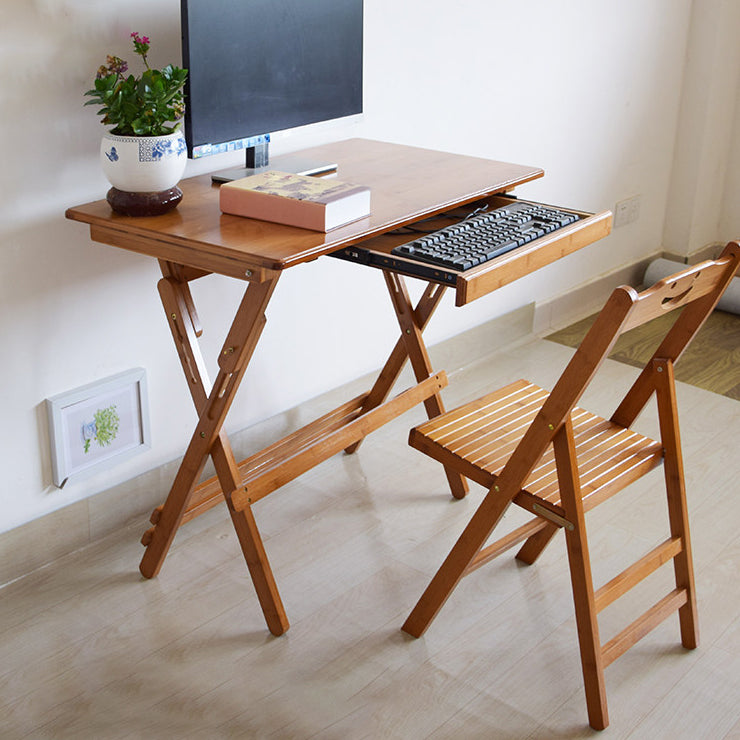 Modern Style Wooden Office Desk Brown Folding Writing Desk for Home