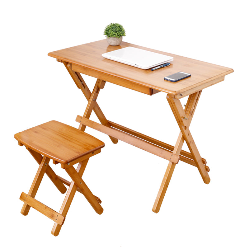 Modern Style Wooden Office Desk Brown Folding Writing Desk for Home