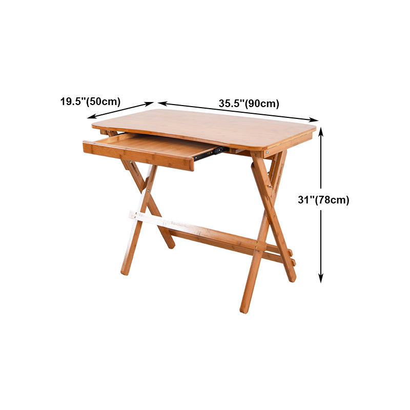 Modern Style Wooden Office Desk Brown Folding Writing Desk for Home