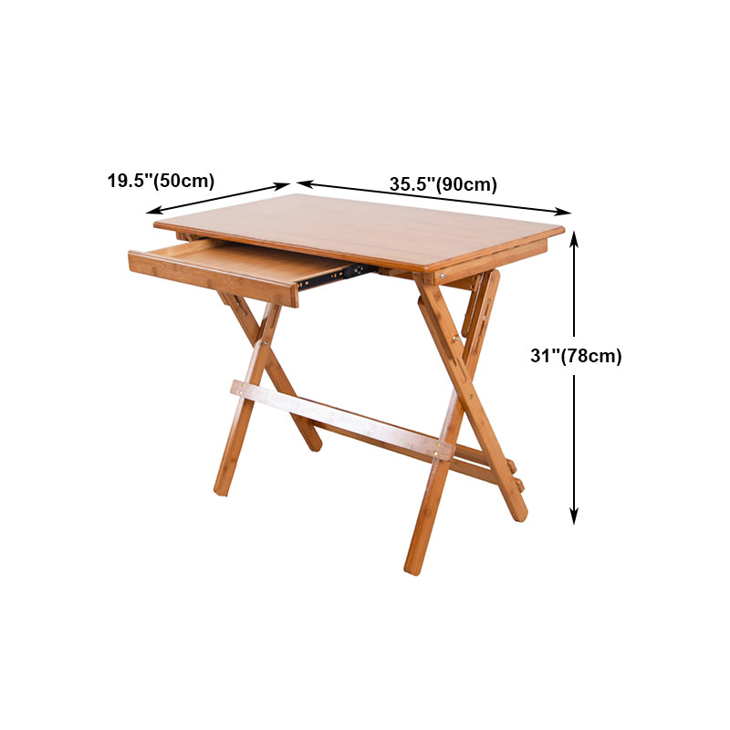 Modern Style Wooden Office Desk Brown Folding Writing Desk for Home