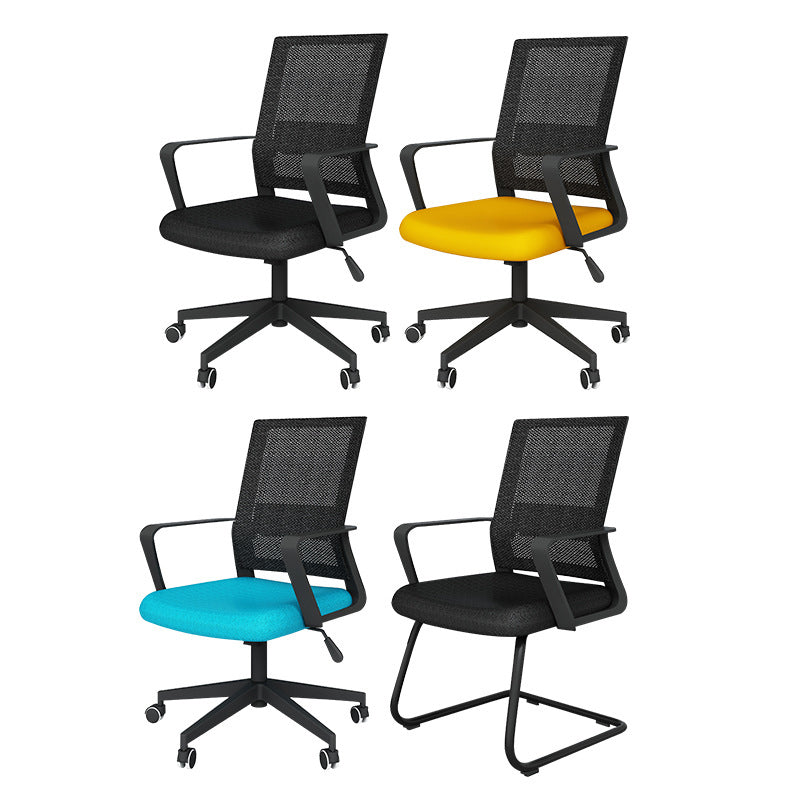 Fixed Arms Swivel Office Chair Contemporary Ergonomic Office Chair