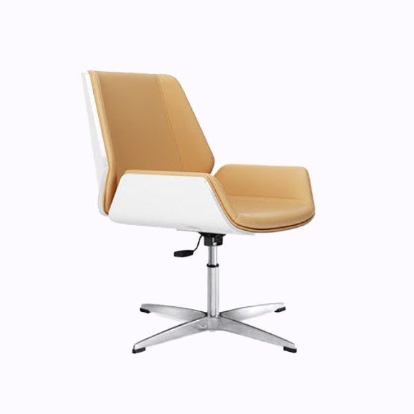 Mid Back Armless Desk Chair Modern Faux Leather Swivel Task Chair