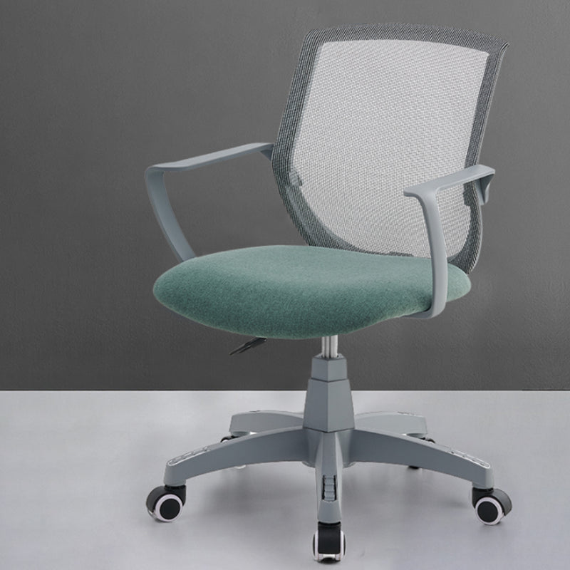 Mesh Mid Back Desk Chair Contemporary Fixed Arms Office Chair with Wheels