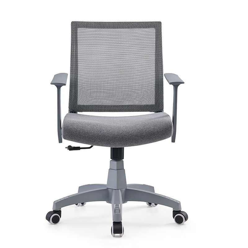 Mesh Mid Back Desk Chair Contemporary Fixed Arms Office Chair with Wheels