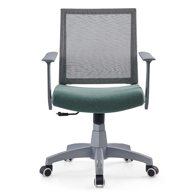 Mesh Mid Back Desk Chair Contemporary Fixed Arms Office Chair with Wheels