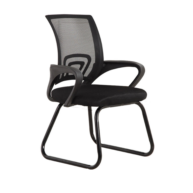 Contemporary Mid-Back Office Chair Fixed Arms Ergonomic Chair