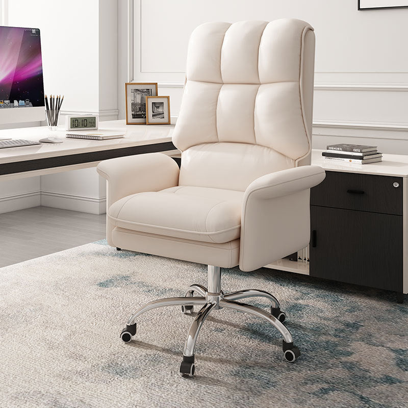 Steel Base Modern Task Chair with Padded Arms High Back Computer Desk Chair