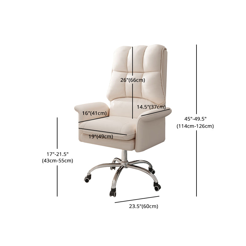 Steel Base Modern Task Chair with Padded Arms High Back Computer Desk Chair